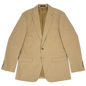 L.L. Bean Men's T&F Twill 2 Button Supima Blazer Sport Jacket Khaki 40 Tall